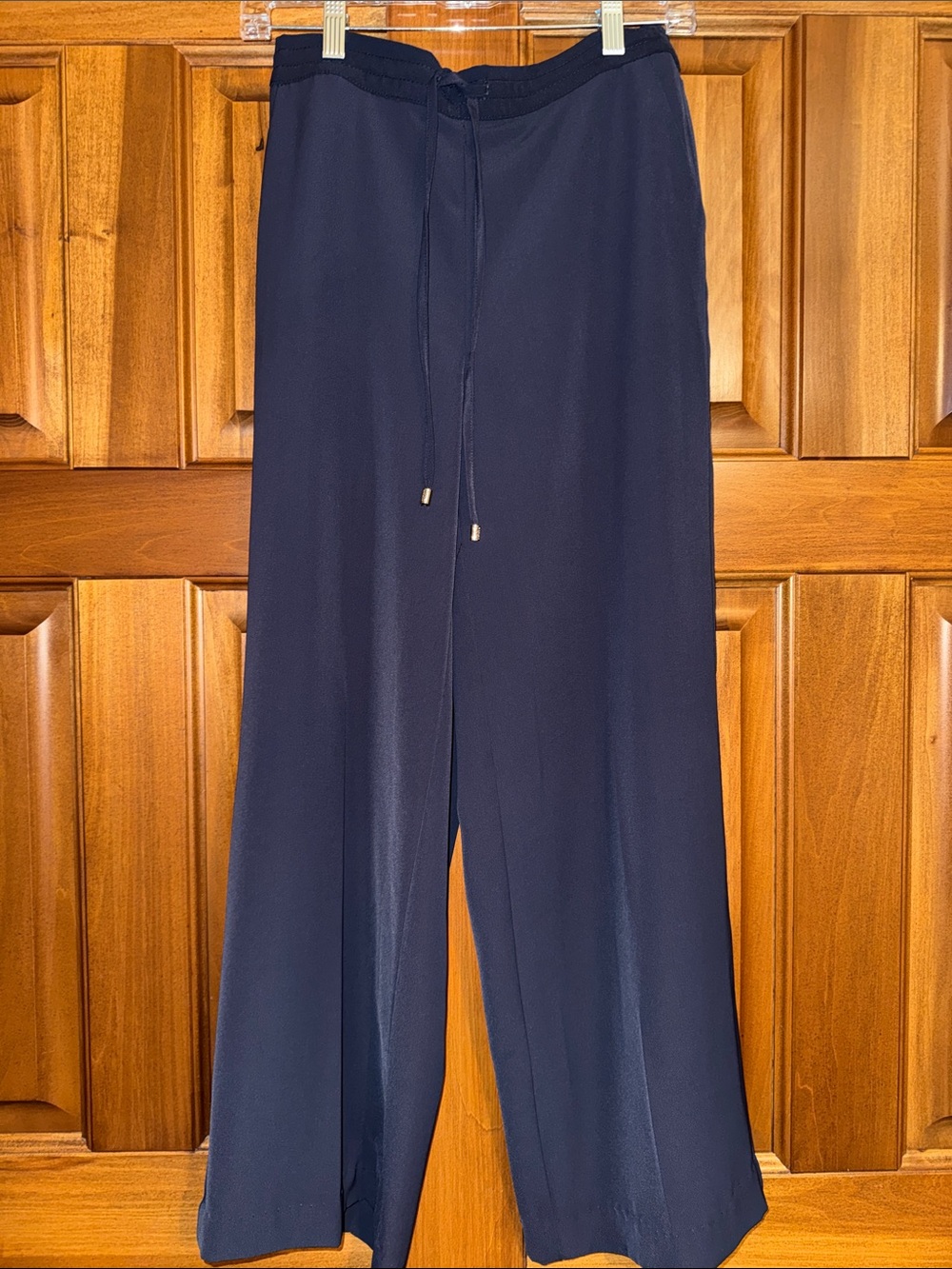 DKNY Navy Drawstring Wide-Leg Pants